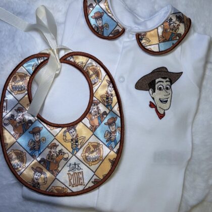 Cowboy set - babygrow and bib