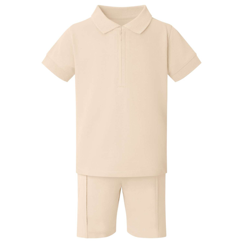 Boys Zip Neck Polo shirt and shorts - Image 2
