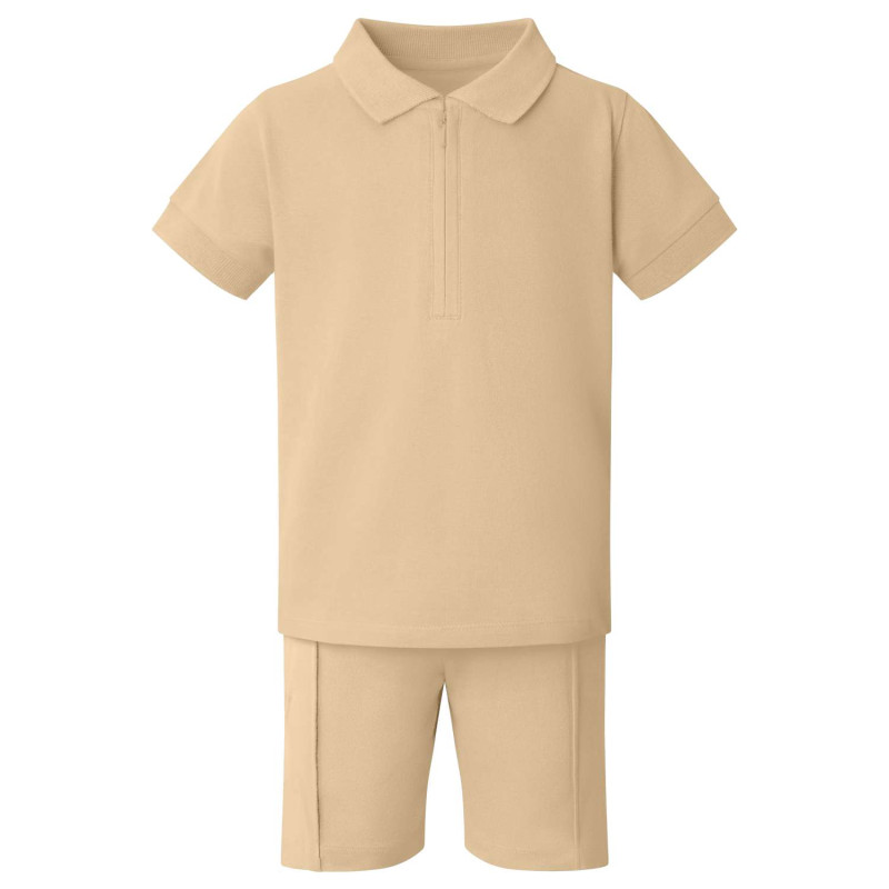 Boys Zip Neck Polo shirt and shorts - Image 4