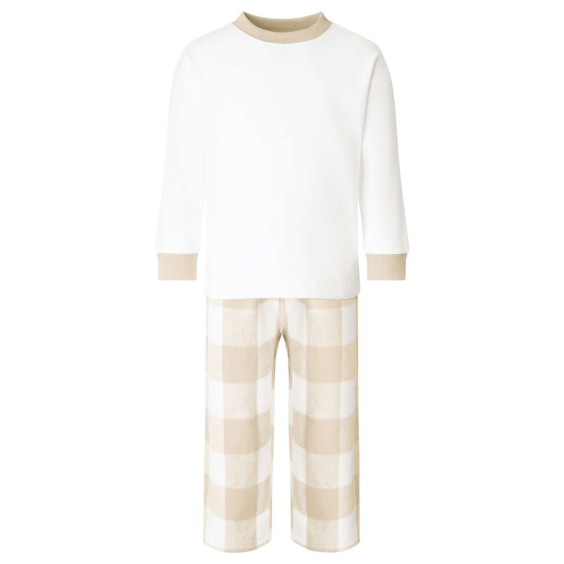 Long sleeved personalised checked children pyjamas - Image 2