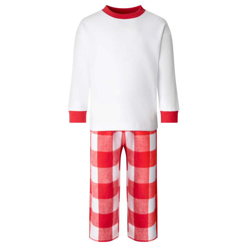 Long sleeved personalised checked children pyjamas - Image 3