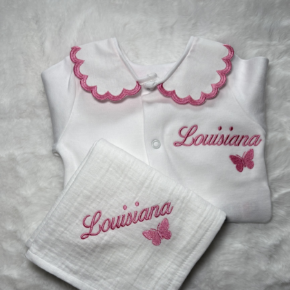 Butterfly babygrow and bib set