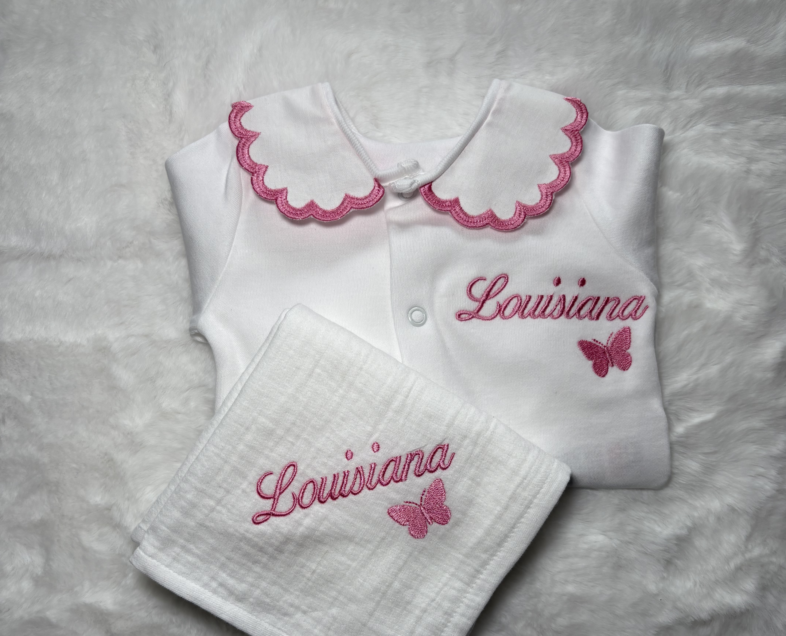 Butterfly babygrow and bib set